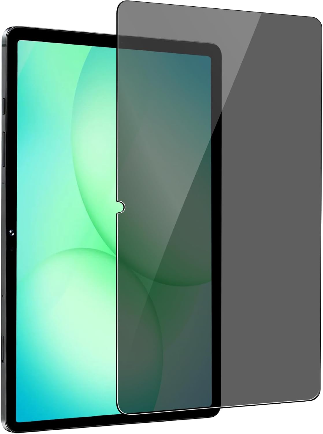 Juvraixo privacy screen protector fitted over a Samsung Galaxy tablet